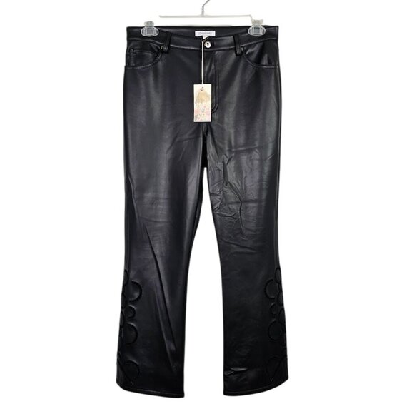 Johnny Was Pants - NWT JOHNNY WAS The Cropped Baby Boot Vegan Leather Pants size 27 BLACK Marisol